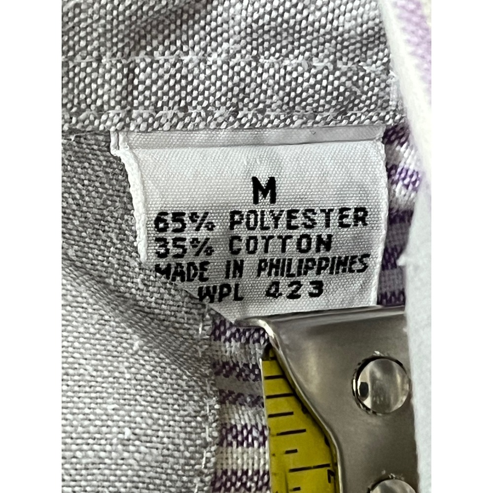 Levis Vintage Mens Medium Purple Striped Short Sleeve Laundered Oxford Shirt - Picture 6 of 8
